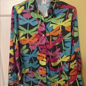 Colorful dragonfly  Print Button Down Shirt